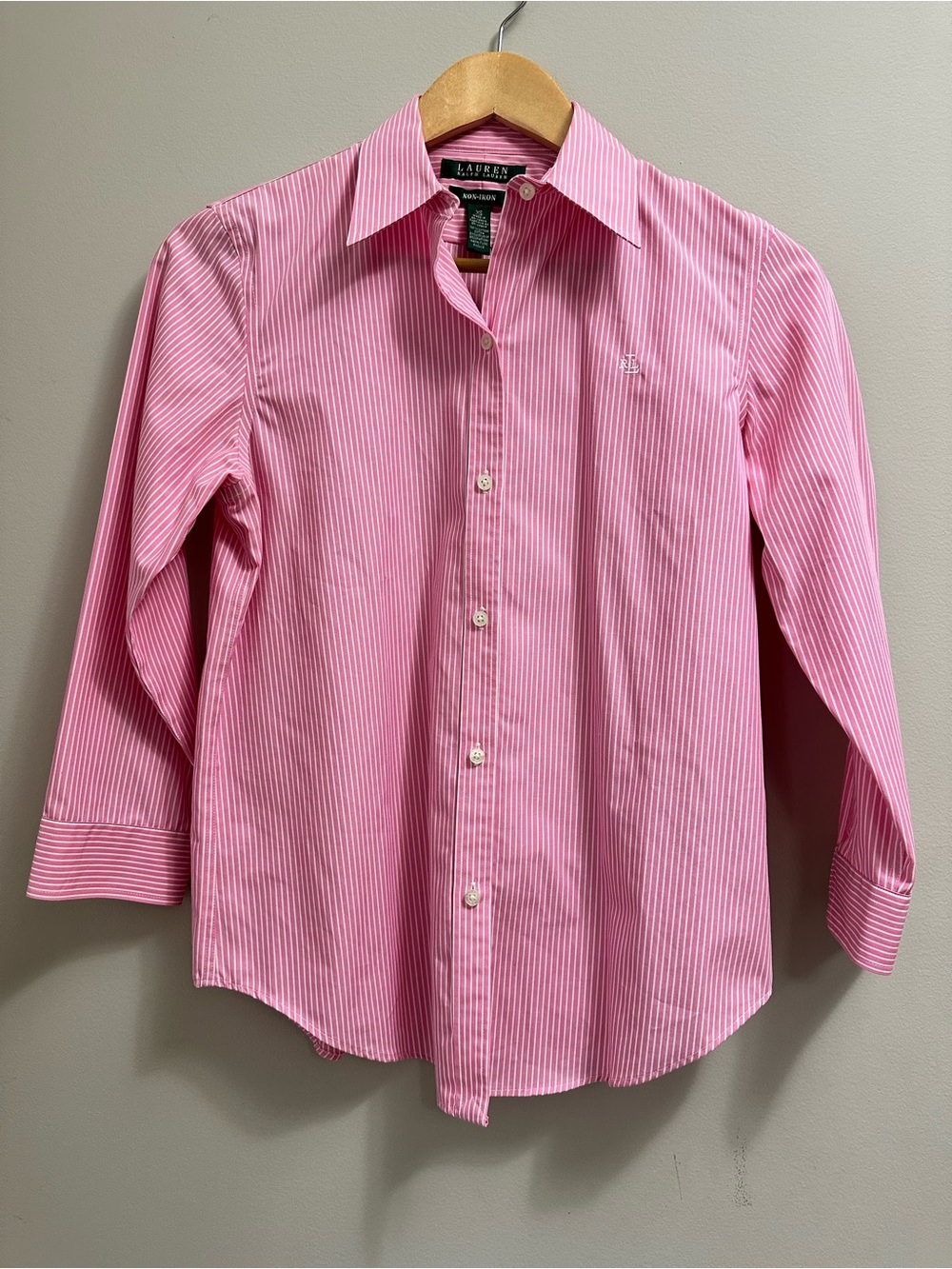 Lauren Ralph Lauren Pink Striped Button-Down Shirt